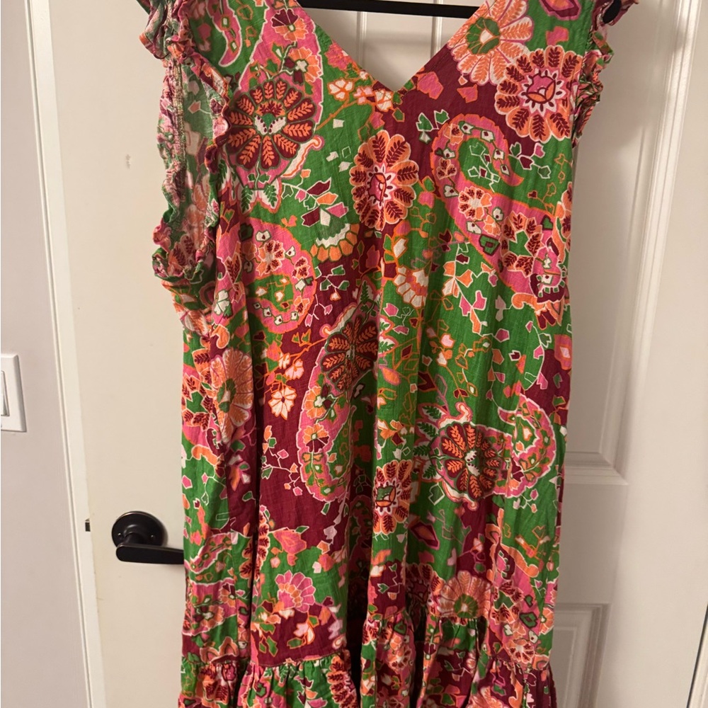 Next Floral Dress - Red and Green